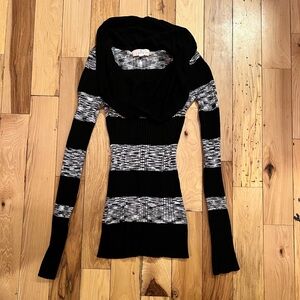 Pink Republic Black and Gray Women's Cowl Neck Sweater